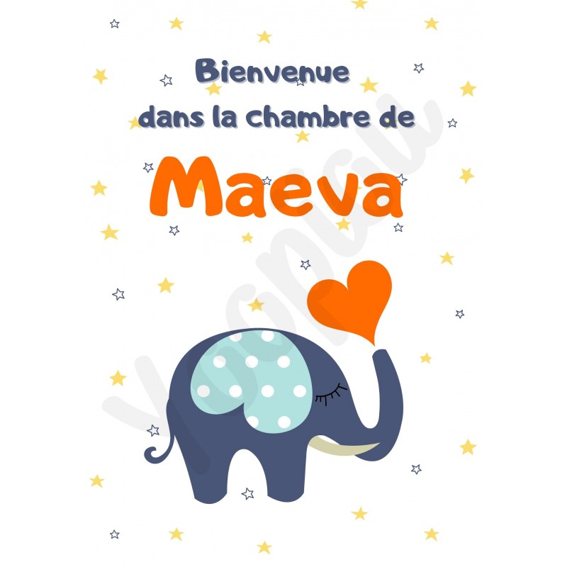 Affiche de décoration ''Bienvenue'' - orange