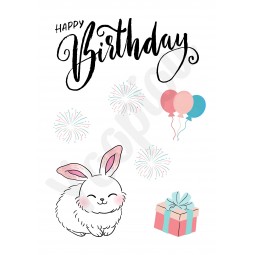 Carte anniversaire ''lapin''