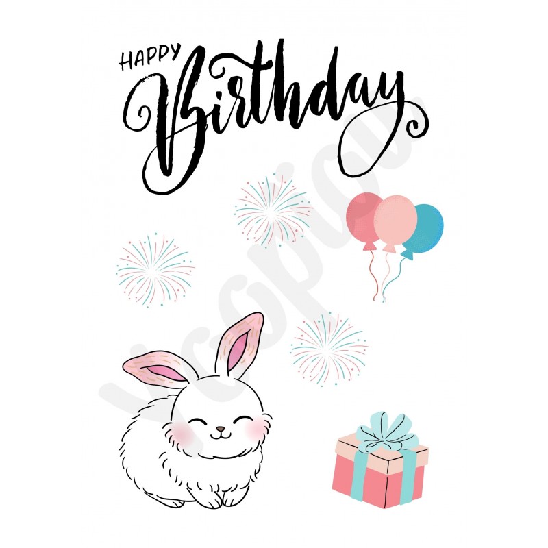 Carte anniversaire ''lapin''