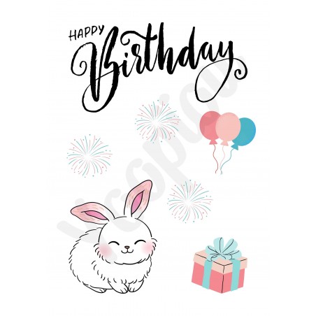 Carte anniversaire ''lapin''