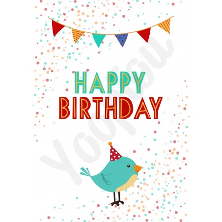 Carte anniversaire ''oiseau''