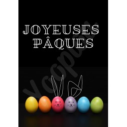 Carte Pâques ''Oeufs colorés''