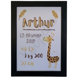 Affiche de naissance ''Girafe''