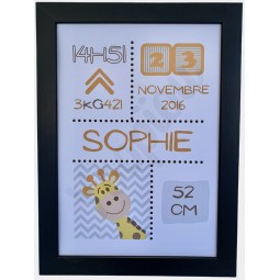 Affiche de naissance ''Girafe''