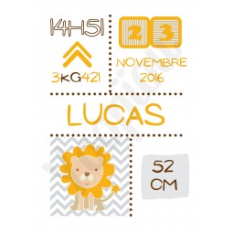 Affiche de naissance ''Lion''