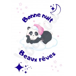 Affiche de décoration ''Bonne nuit Panda''