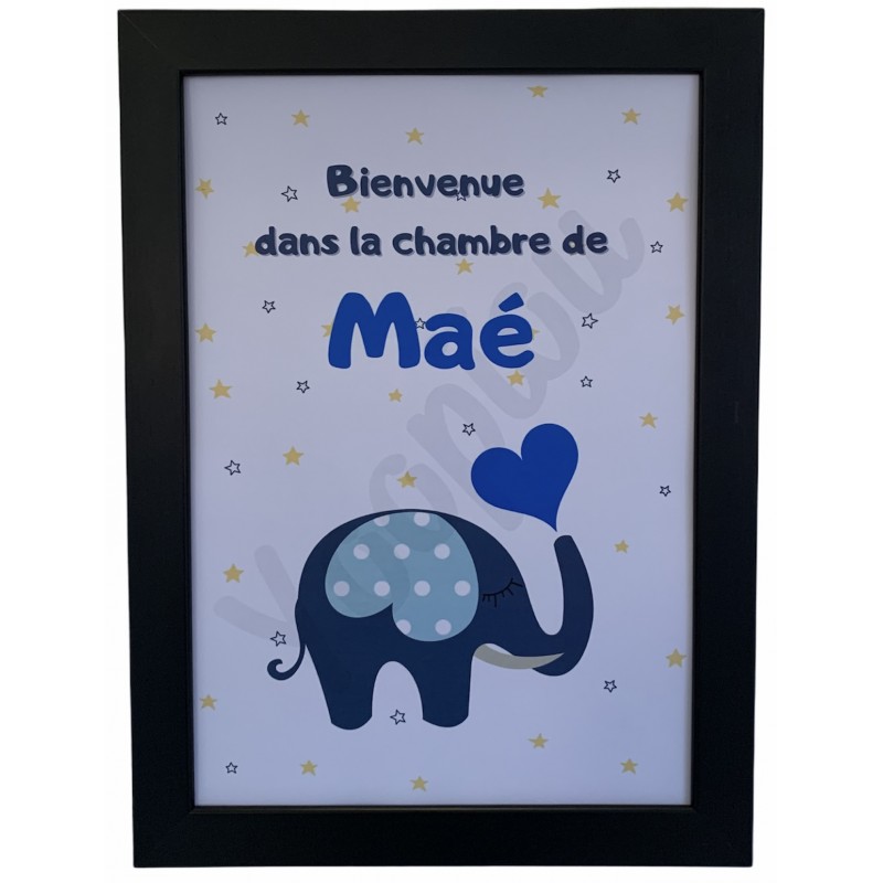 Affiche de décoration ''Bienvenue'' - bleu